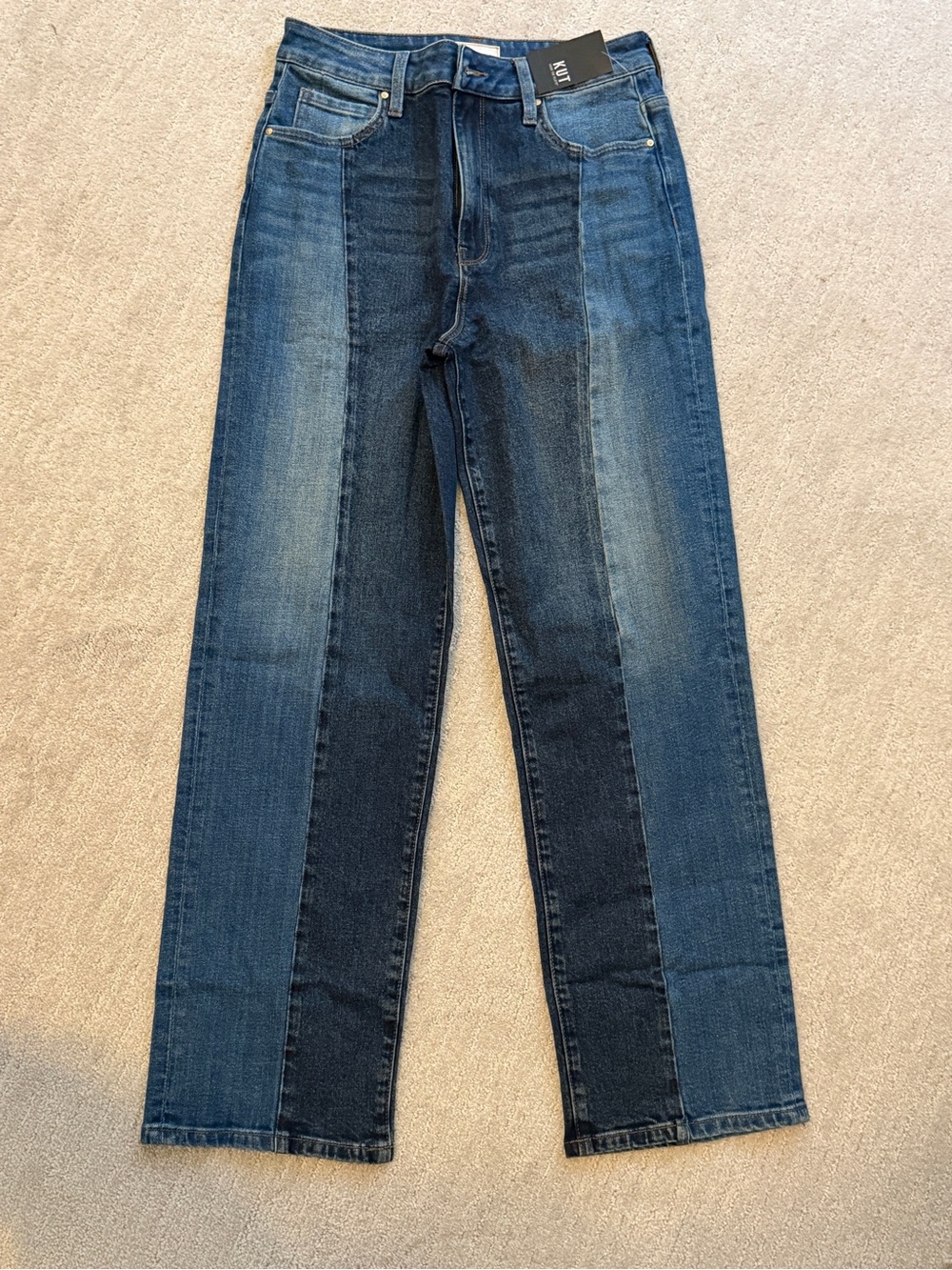 Kut from the Kloth Two-Tone Blue Straight Jeans